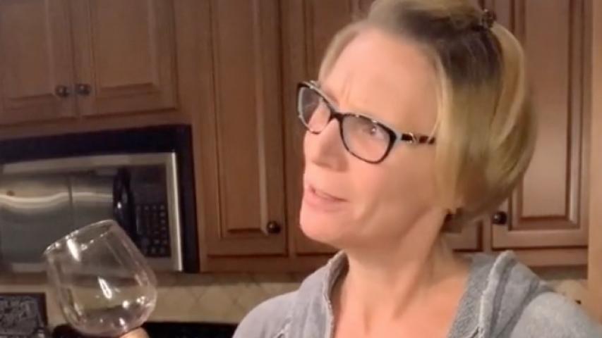Charlotte Wines gets a Guzzle Buddy as a gift